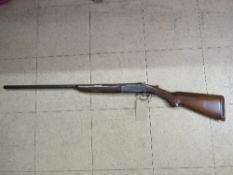 AYA 20 bore single barrel shotgun, 71.5cms, serial no. 459165. Estimate £50-100.