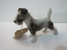 Thuringian Gotha Pfiffer wire haired terrier figurine. Estimate £20-30.