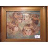 Moulded gilt framed & glazed 'Faces of Angels' by Sir Joshua Reynolds, period print. Estimate £10-