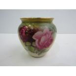 19thC Royal Worcester vase of painted roses (REF 42)