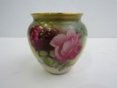 19thC Royal Worcester vase of painted roses (REF 42)