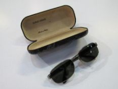 Giorgio Armani 'large' sunglasses in case. Code 675-815-56-19, charcoal. Estimate £20-40.