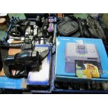 Large collection of digital cameras, Olympus, Canon, Fuji, Nikon etc with accessories in 4 boxes.