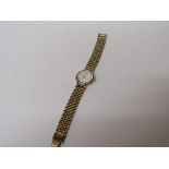 Seiko lady's wristwatch with yellow metal bracelet (not going). Estimate £10-20.