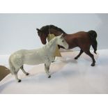 Beswick dapple grey horse & Beswick bay horse