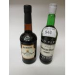 70cl Harveys Bristol Cream, 70cl Gonzalez, Byas Tio Pepe Sherry. Estimate £15-30.