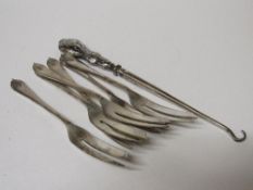 Set of 6 silver cake forks, Sheffield 1938, maker Walker 7 Hall, weight 2.8ozs & sterling silver