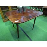 Mahogany gate-leg fold-over top tea table, 91cms x 89cms (open) x 71cms. Estimate £30-50.