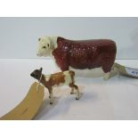 Beswick Hereford cow & Jersey calf