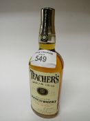 70cl bottle of Teachers Highland Cream Scotch Whisky, 40% vol, circa 1970's. Estimate £15-20.