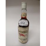 26 2/3floz bottle of Lambs Navy Rum, 70% vol, circa 1970's. Estimate £50-60.