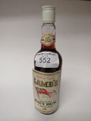 26 2/3floz bottle of Lambs Navy Rum, 70% vol, circa 1970's. Estimate £50-60.