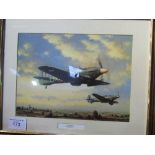 Framed & glazed print of Hurricanes by Barry G Price. Estimate £10-15.