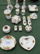 A qty of Royal Albert 'Old Country Roses' including a pair of candlesticks, dishes, door plates,