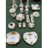 A qty of Royal Albert 'Old Country Roses' including a pair of candlesticks, dishes, door plates,