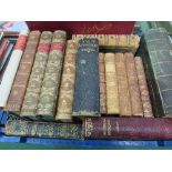16 mainly calf leather bound books including Dickens 'Our Mutual Friend', volume I (of 2)