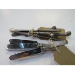 6 silver handled dessert knives, Sheffield 1936 & 6 silver grip handled dessert knives, Sheffield