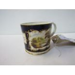 English circa 1820 china mug decorated with castle scenes. Estimate £80-100.