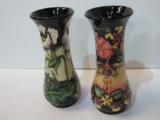 2 Moorcroft vases, height 21cms