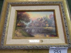 2 framed prints by Thomas Kinkade with certificates, 18 x 12.5. Estimate £10-15.