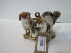 Very rare Miessen figurine of 3 dogs, circa 1820.