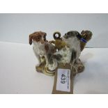 Very rare Miessen figurine of 3 dogs, circa 1820.