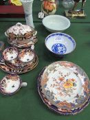 2 Chinese porcelain bowls & a vase, plus a collection of antique Crown Derby Imari china.