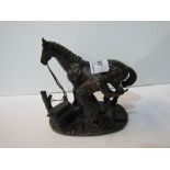 Resin model of a horse & farrier