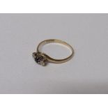 9ct gold sapphire & diamond ring, size V, 1.7 gms. Estimate £20-30.