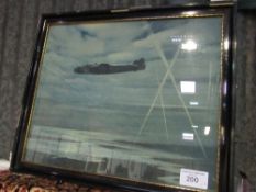 5 framed & glazed prints of WWII aircraft in matching frames. Estimate £20-40.