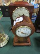 Inlaid mahogany cased Edwardian mantel clock, going order & mahogany cased mantel clock. Estimate £
