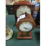 Inlaid mahogany cased Edwardian mantel clock, going order & mahogany cased mantel clock. Estimate £