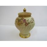 Large flower decorated pot pourri.  Estimate £140-150.