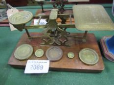 Set of Sampson Mordan postal scales & weights. Estimate £60-70.