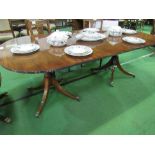 Mahogany D-end dining table with leaf. Estimate £50-80.