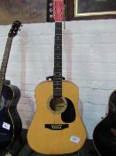 Eastwood Larsen acoustic guitar, good condition (stand not included). Estimate £50-60.