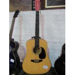 Eastwood Larsen acoustic guitar, good condition (stand not included). Estimate £50-60.