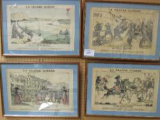 4 framed mounted prints of The Great War in French, 1914. Estimate £10-20.