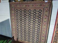 Blue ground Bokhara carpet, 2.3 x 1.60. Estimate £60-70.