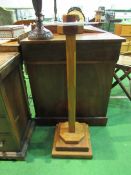 Mid-century tall continental stained oak candle stand with drip plates. Estimates £10-20.