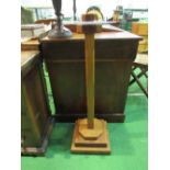 Mid-century tall continental stained oak candle stand with drip plates. Estimates £10-20.