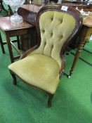 Spoon back low chair. Estimate £20-30.