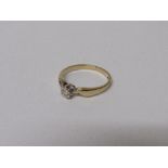 9ct gold & diamond ring, 1.9 gms, size N. Estimate £30-40.