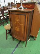 Edwardian inlaid mahogany music cabinet, 53cms x 41cms x 111cms. Estimate £20-30.