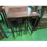 Mahogany nesting tables. Estimate £20-30.