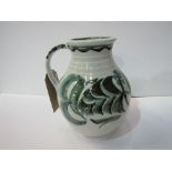 Aldermaston pottery jug signed A.B., height 24cms. Estimate £50-60.