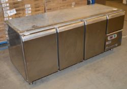 1 x Caravell By Friulinox 4 Door Undercounter Refrigerator - Stainless Steel Finish - CL254 - Ref