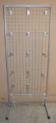 1 x Freestanding Grid Mesh Slat Wall - Includes 14 Slat Hooks - H174 x W70cms - CL282 - Ref