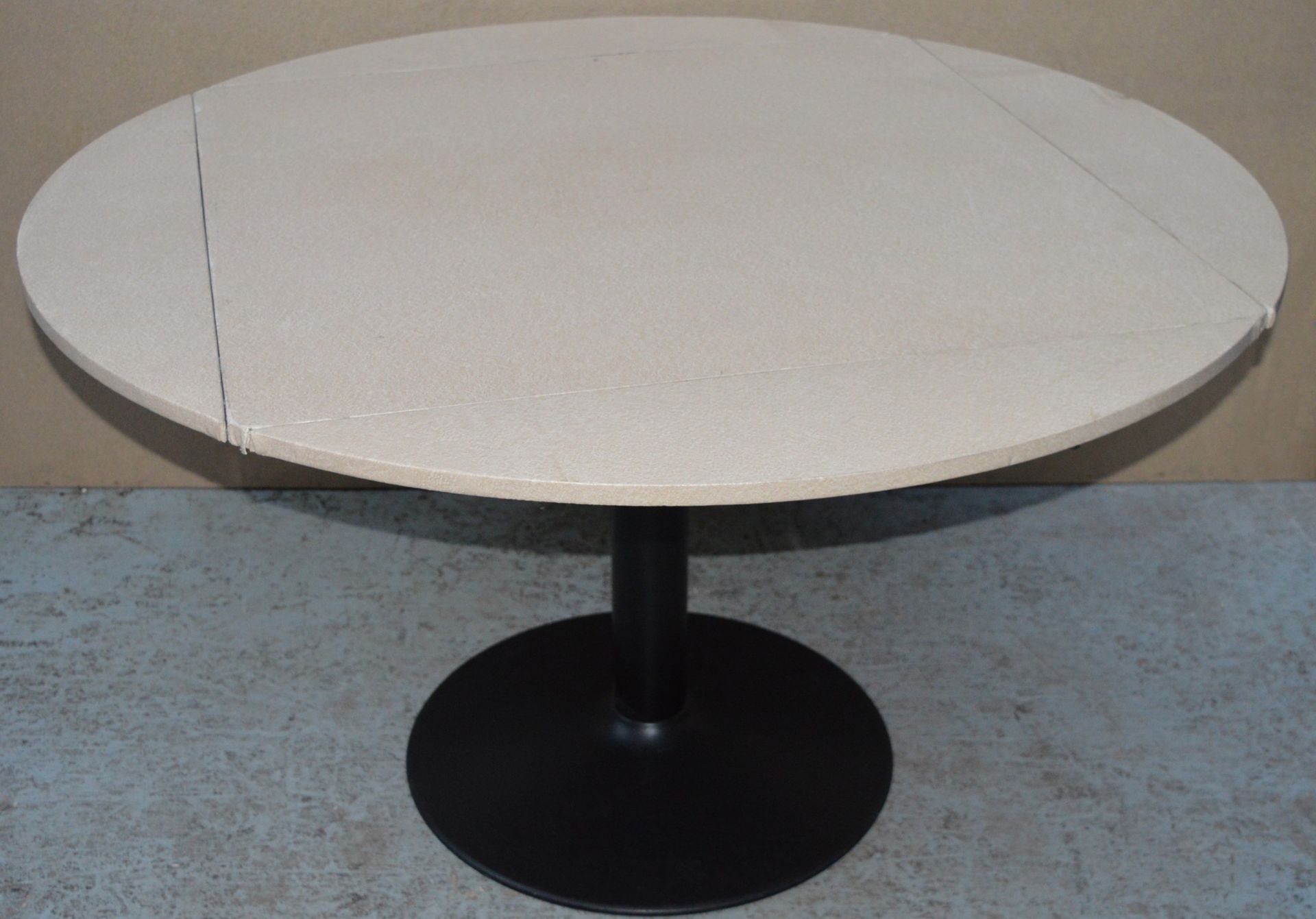 1 x Round to Square Dining Table - Square Dining Table With Folding Round Drop Leaf Ends and - Image 5 of 9