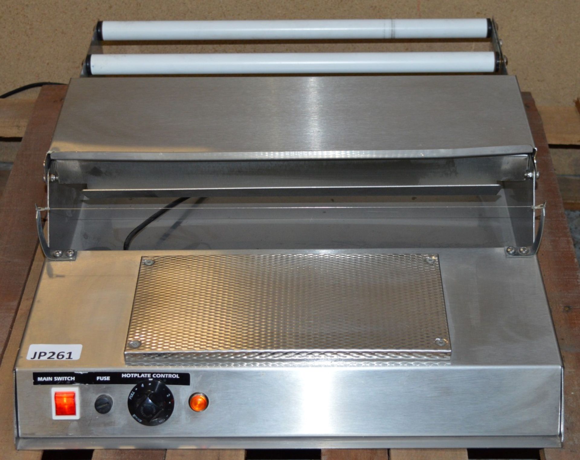 1 x Desktop Stretch Wrap Tray Overwrapper Machine - Stainless Steel Constructons With Hotplate